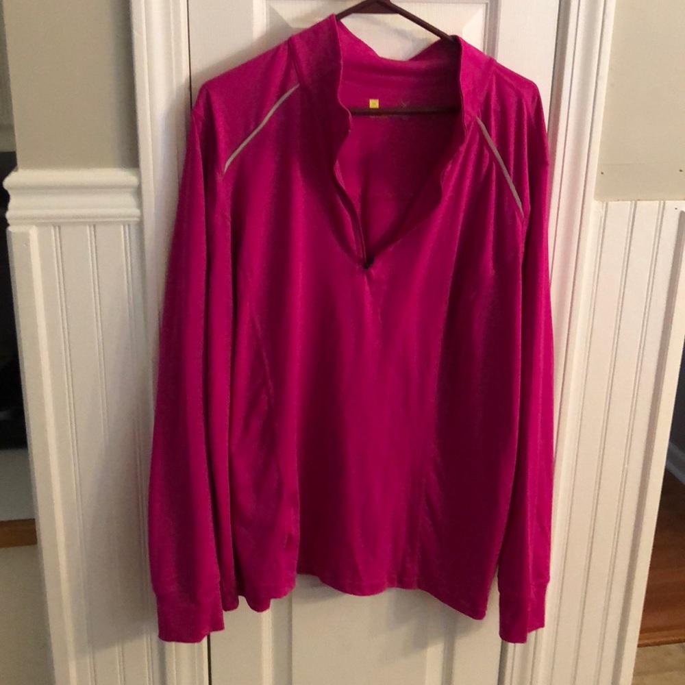 Hot pink plus size active wear top